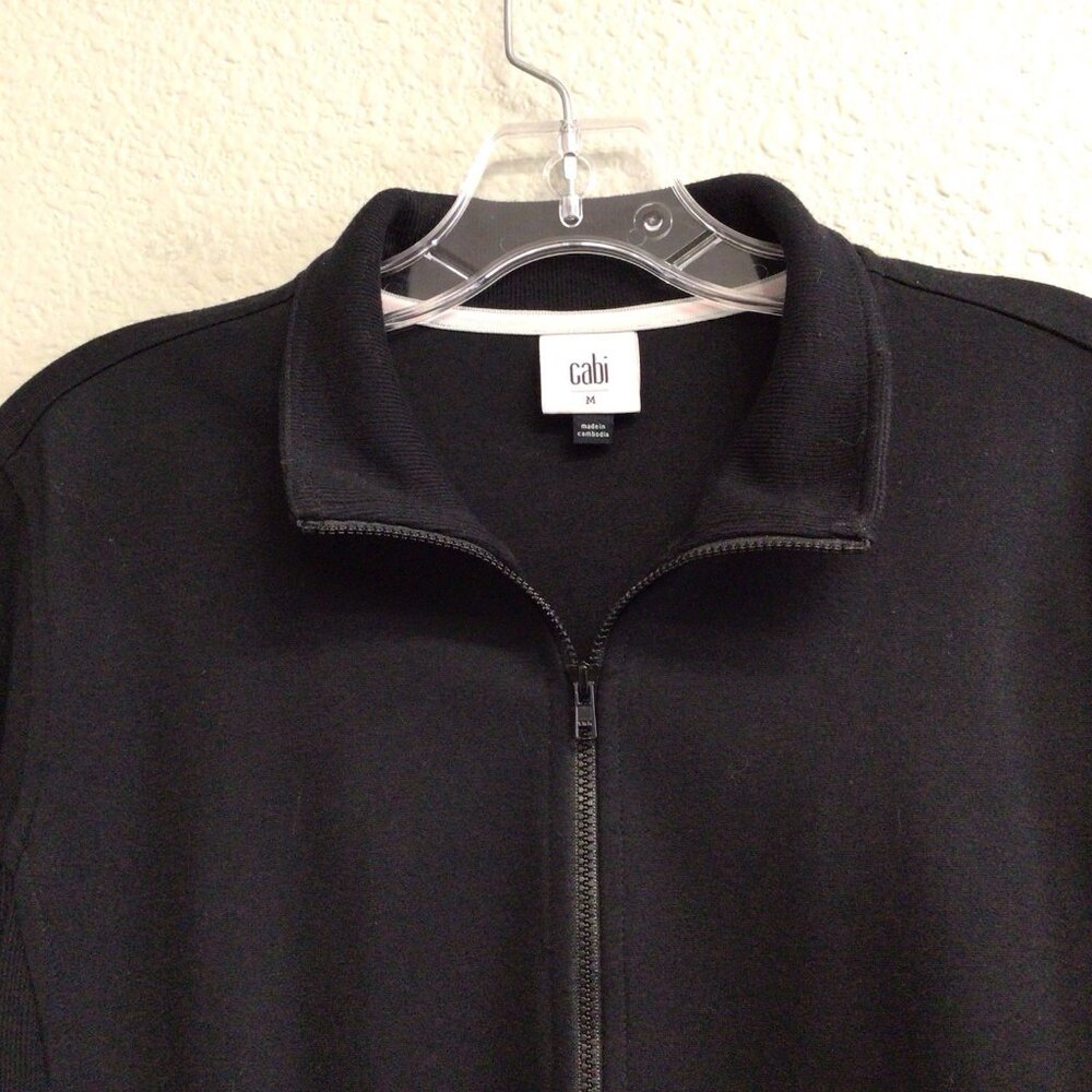 Cabi Relax Convertible Stretch Ponte Knit Long Black Zip Jacket 5655 Sz Medium - Picture 10 of 14